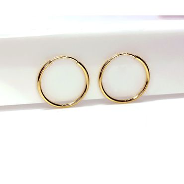 Brinco de Argola Fio Redondo Ouro 18k - Helder Joalheiros 