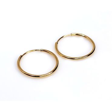Brinco de Argola fio redondo em Ouro 18k - Helder Joalheiros 
