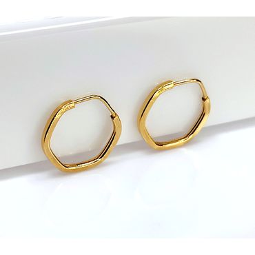 Brinco Sextavado em Ouro 18k - Helder Joalheiros 