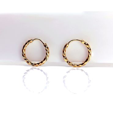 Brinco de Argola Torcido Ouro 18k - Helder Joalheiros 