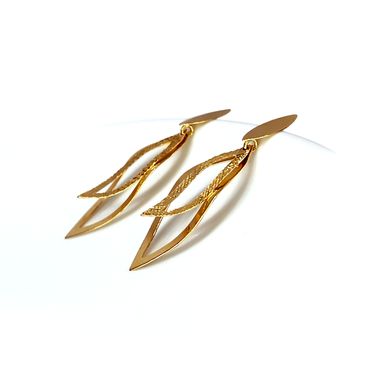 Brinco em Ouro 18k Navetes e Martelados - Helder Joalheiros 