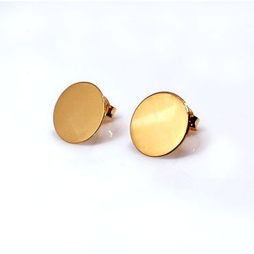Brinco em Ouro 18k Redondo Chapa Polida - Helder Joalheiros 