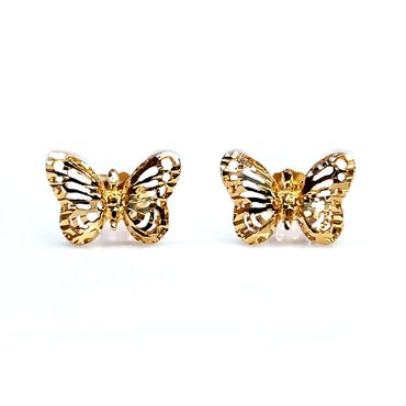 Brinco em Ouro 18k Amarelo Borboleta vazada - Helder Joalheiros 