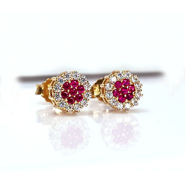 Brinco Redondo Cravejado em Ouro 18k - Helder Joalheiros 