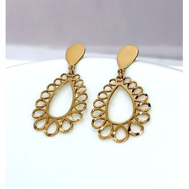 Brinco em Ouro 18k Trabalhado Gota - Helder Joalheiros 