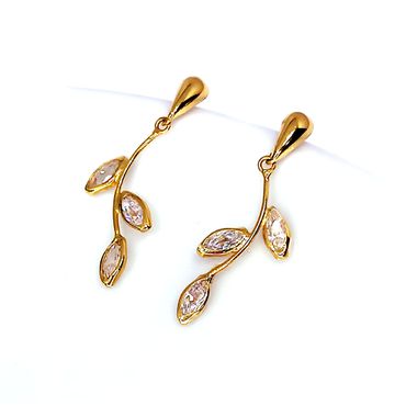 Brinco em Ouro 18k Galhos Folhas - Helder Joalheiros 