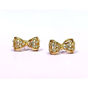Brinco em Ouro 18k Lacinho cravejado - Helder Joalheiros 