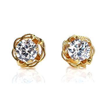 Brinco em Ouro 18k Redondo Cravejado - Helder Joalheiros 