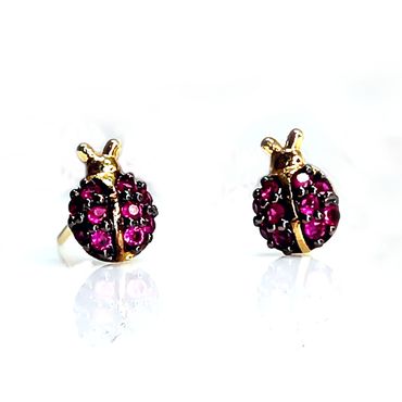 Brinco em Ouro 18k Joaninha Cravejada - Helder Joalheiros 