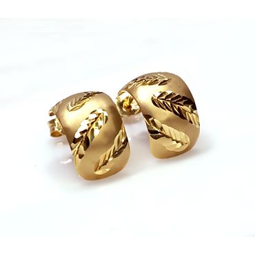 Brinco em Ouro 18k Bojudinho Ramos Diamantado - Helder Joalheiros 