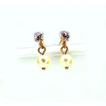 Brinco em Ouro 18k Pérola e Zircônia - Helder Joalheiros 