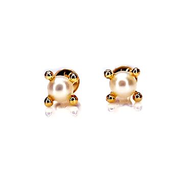 Brinco em Ouro 18k Pérola com Garras de 3,0 e 5,0 Milímetros - Helder Joalheiros 
