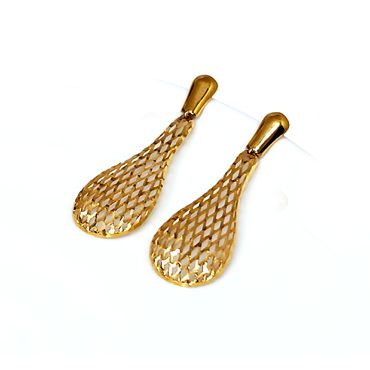 Brinco em Ouro 18k Gota Trabalhada - Helder Joalheiros 