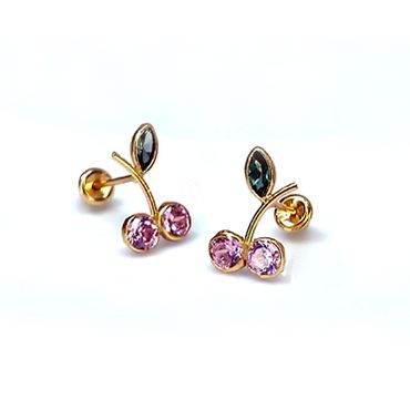 Brinco em Ouro 18k Cerejinha - Helder Joalheiros 