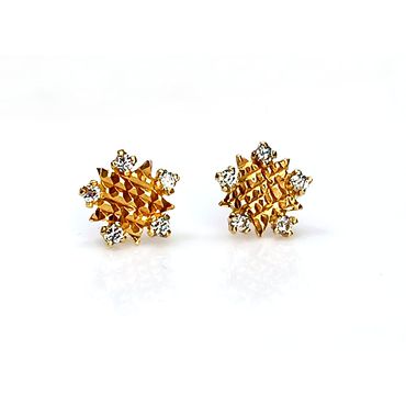Brinco em Ouro 18k Estrelinha Diamantada - Helder Joalheiros 