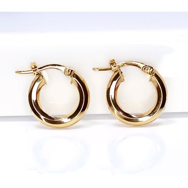 Brinco em Ouro 18k Argola Chanfrada - Helder Joalheiros 
