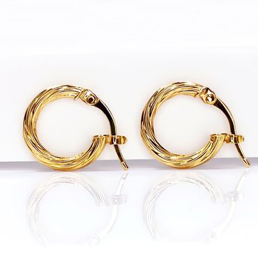 Brinco em Ouro 18k Argola Trabalhada 15 Milímetros - Helder Joalheiros 