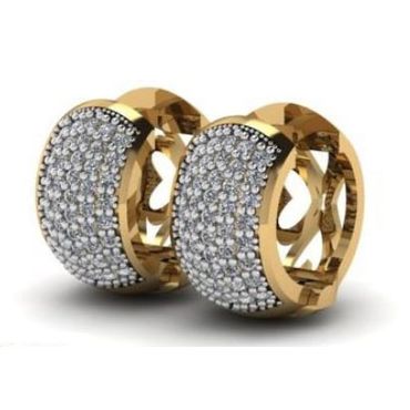 Brinco em Ouro 18k Argola Cravejada com Diamantes e Personalizada - Helder Joalheiros 