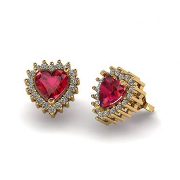 Brinco em Ouro 18k Coração Cravejado - Helder Joalheiros 