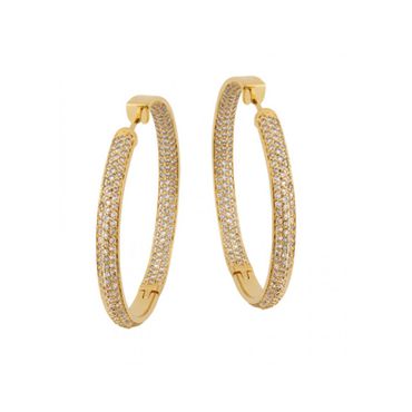 Brinco Argola em Ouro 18k Com Diamantes - Helder Joalheiros 