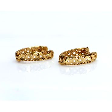 Brinco em Ouro 18k Oval Diamantado - Helder Joalheiros 