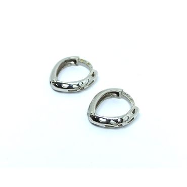 Brinco em Ouro Branco 18k Trabalhado - Helder Joalheiros 