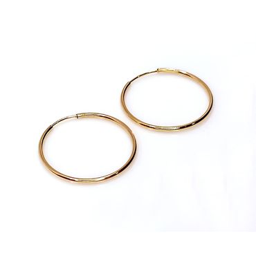 Brinco de Argola Fio Redondo em Ouro 18k - Helder Joalheiros 