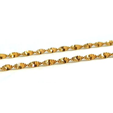 Corrente em Ouro 18k Cordão Torcido Diamantado - Helder Joalheiros 