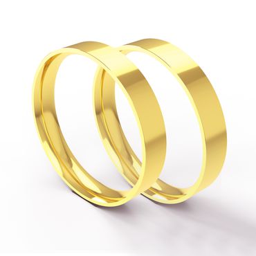 Aliança Tradicional Clássica Reta em Ouro 18k com 4,0 Milímetros - Helder Joalheiros 
