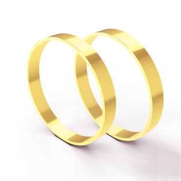 Aliança Tradicional Clássica Reta em Ouro 18k com 3,0 Milímetros - Helder Joalheiros 