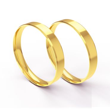 Aliança Tradicional Clássica Reta cantos chanfrados em Ouro 18k com 3,0 Milímetros - Helder Joalheiros 