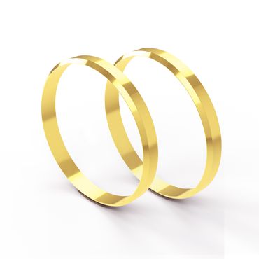 Aliança Tradicional Clássica Reta cantos chanfrados em Ouro 18k com 2,70 Milímetros - Helder Joalheiros 