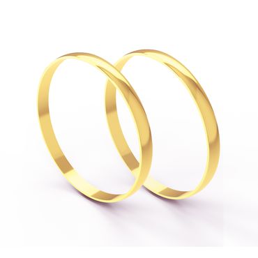 Aliança Clássica Abaulada em Ouro 18k com 2,0 Milímetros - Elegância Atemporal - Helder Joalheiros 
