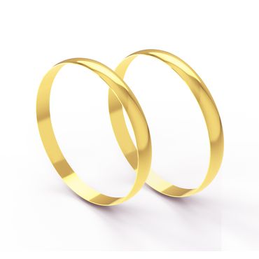 Aliança Clássica Abaulada em Ouro 18k com 2,5 Milímetros - Helder Joalheiros 