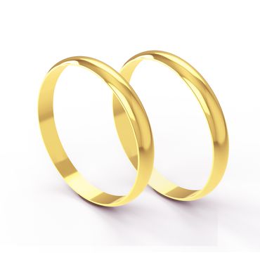 Aliança Clássica Abaulada em Ouro 18k com 2,8 Milímetros - Helder Joalheiros 