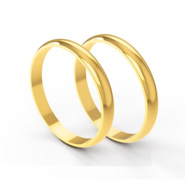 Aliança Clássica Abaulada em Ouro 18k com 3,20 Milímetros - Helder Joalheiros 
