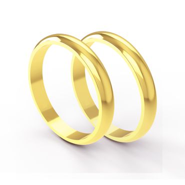 Aliança Clássica Abaulada em Ouro 18k com 3,20 Milímetros - Helder Joalheiros 