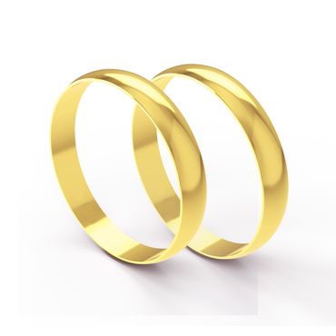 Aliança Clássica Abaulada em Ouro 18k com 3,50 Milímetros - Helder Joalheiros 