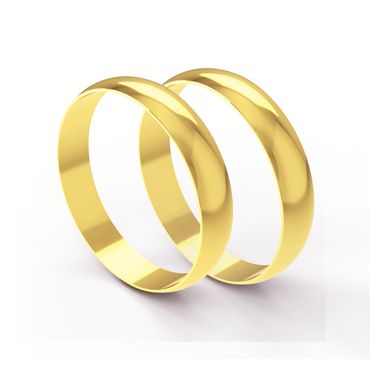 Aliança Clássica Abaulada em Ouro 18k com 4,0 Milímetros - Helder Joalheiros 