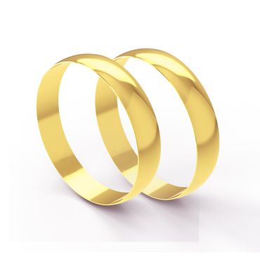 Aliança Clássica Abaulada em Ouro 18k com 4,10 Milímetros - Helder Joalheiros 