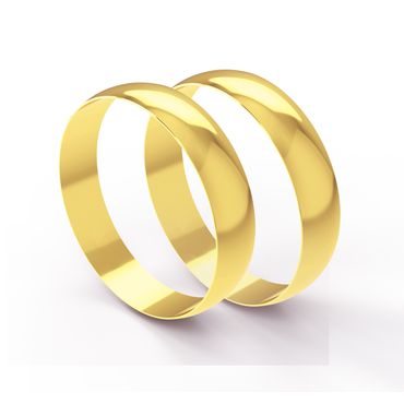 Aliança Clássica Abaulada em Ouro 18k com 4,5 Milímetros - Helder Joalheiros 