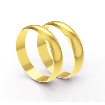 Aliança Clássica Abaulada em Ouro 18k com 4,5 Milímetros - Helder Joalheiros 
