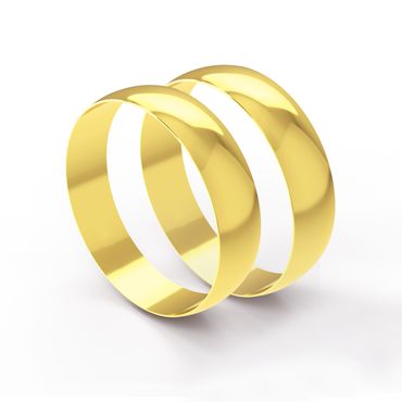 Aliança Clássica Abaulada em Ouro 18k com 5,0 Milímetros - Helder Joalheiros 