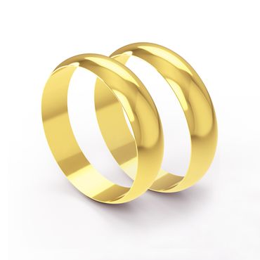 Aliança Clássica Abaulada em Ouro 18k com 5,0 Milímetros - Helder Joalheiros 