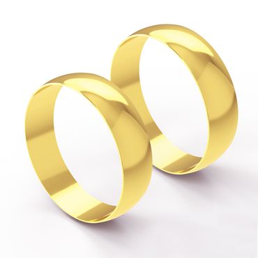 Aliança Clássica Abaulada em Ouro 18k com 5,5 Milímetros - Helder Joalheiros 