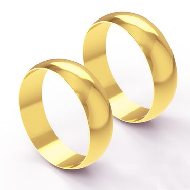 Aliança Clássica Abaulada em Ouro 18k com 7,0 Milímetros - Helder Joalheiros 