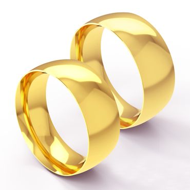 Aliança Clássica Abaulada em Ouro 18k com 8,00 Milímetros - Helder Joalheiros 