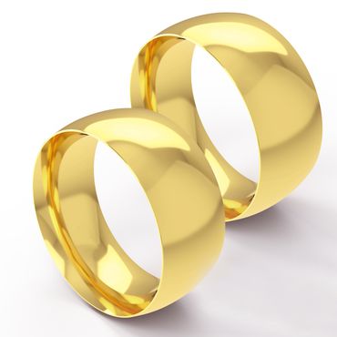 Aliança Clássica Abaulada em Ouro 18k com 9,0 Milímetros - Helder Joalheiros 