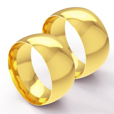 Aliança Clássica Abaulada em Ouro 18k com 10,00 Milímetros - Helder Joalheiros 