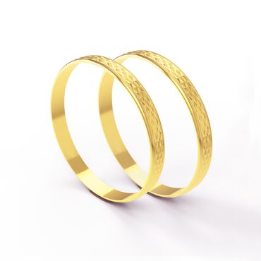Aliança em Ouro 18k Trabalhada personalizada Desenhada com 2,5 Milímetros - Helder Joalheiros 